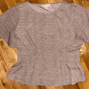 Michael Michael Kors Women’s Lightweight Blouse XL LIKE NEW Beige Flutter Sleeve